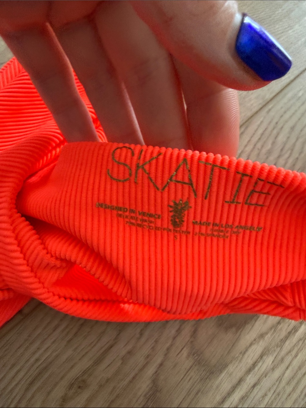 Skatie Vibrant Ribbed Neon Red Bikini Set - Picture 2 of 4